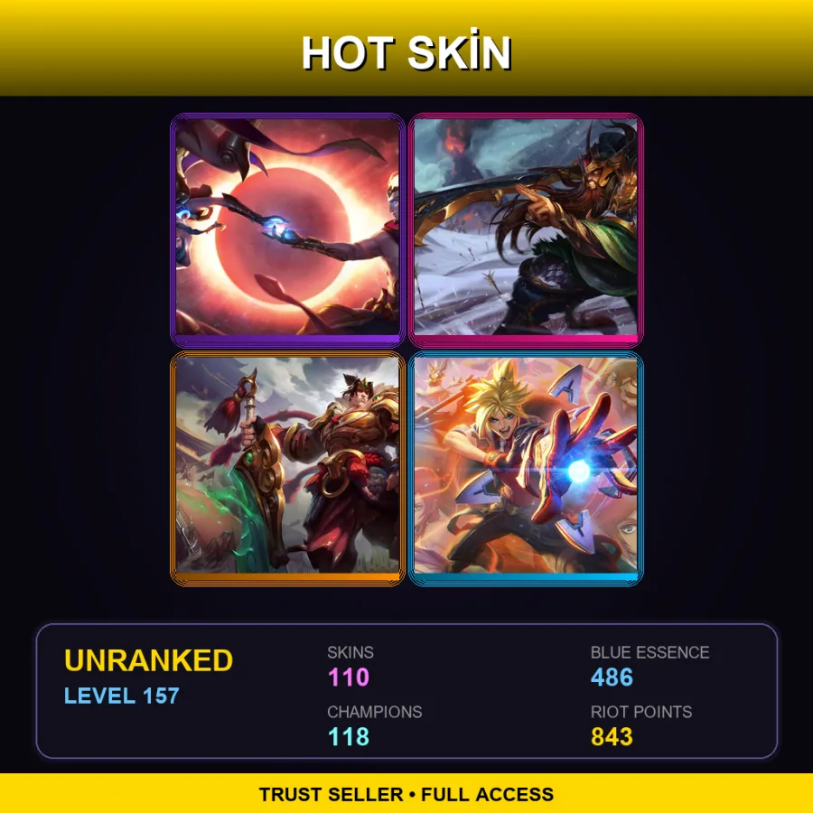 TR | Lv157 | Unranked | 110 Skin | 118 Champ — Battle Principal Yuumi