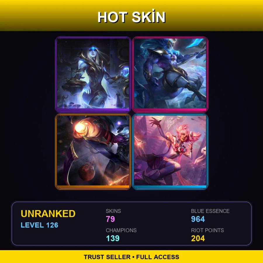 LAS | Lv126 | Unranked | 79 Skin | 139 Champ — LoL account