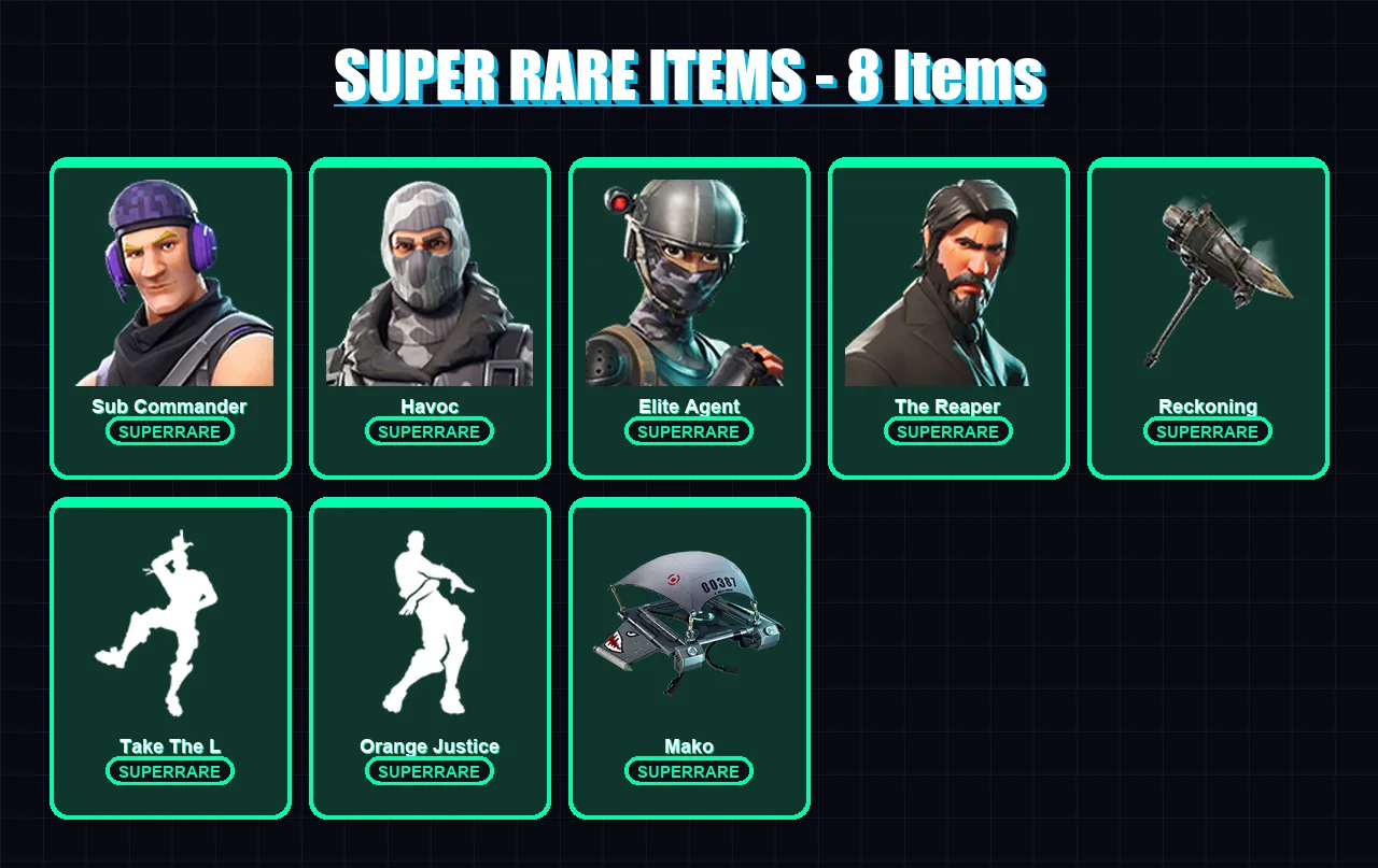 [PS4/PS5/XBOX/PC] | Sub Commander | Havoc | Elite Agent | The Reaper | Enforcer | 22 skin | 15 pickaxe | 22 emote | 20 glider | Lv310 — Fortnite account