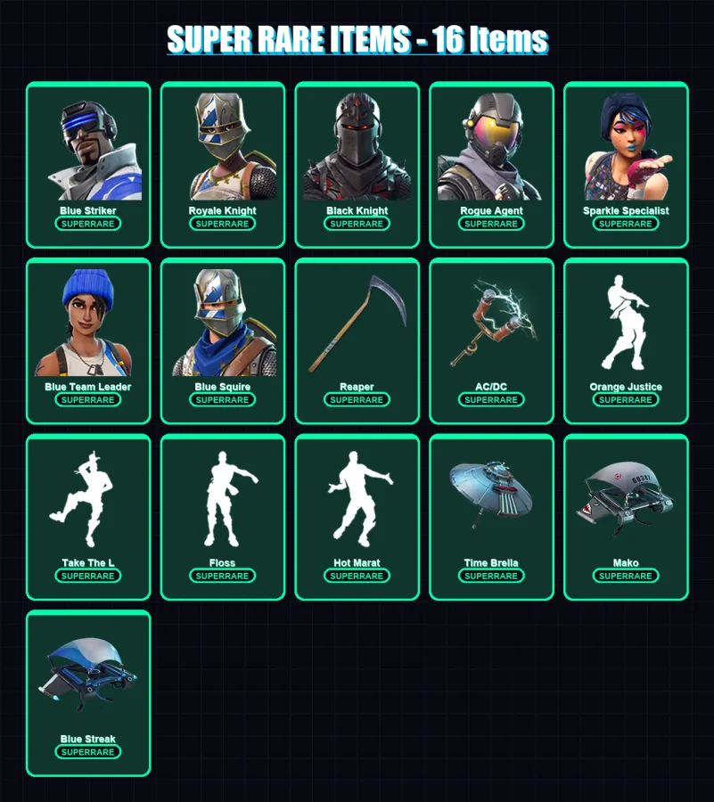 [PS4/PS5/XBOX/PC] | Blue Striker | Royale Knight | Black Knight | 49 skin | Lv576