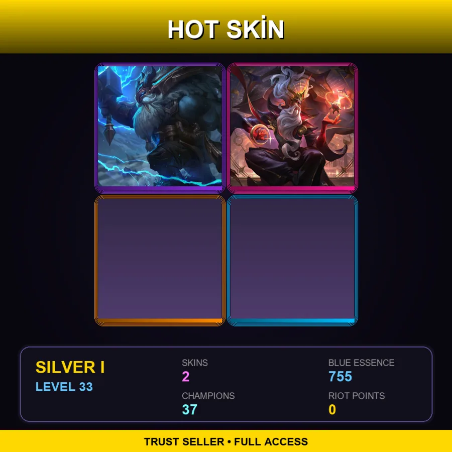 EUW | Lv33 | Silver I | 2 Skin | 37 Champ