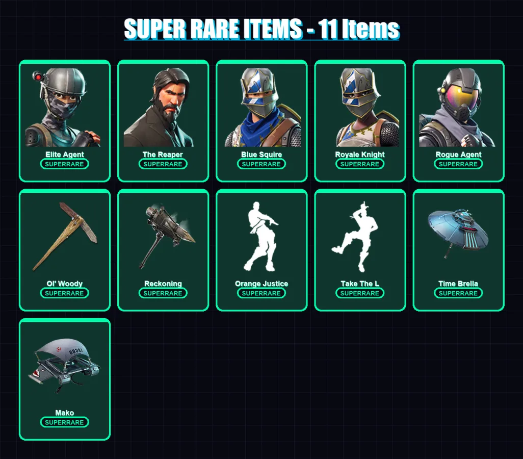 [PC/PSN] | Elite Agent | The Reaper | Blue Squire | Royale Knight | Rogue Agent | 143 skin | 174 pickaxe | 137 emote | 124 glider | Lv1510