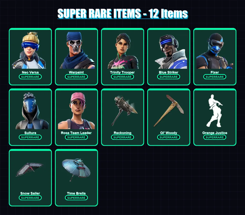 [PS4/PS5/XBOX/PC] | Neo Versa | Warpaint | Trinity Trooper | Blue Striker | Fixer | 173 skin | 200 pickaxe | 218 emote | 173 glider | Lv3051 — Fortnite account