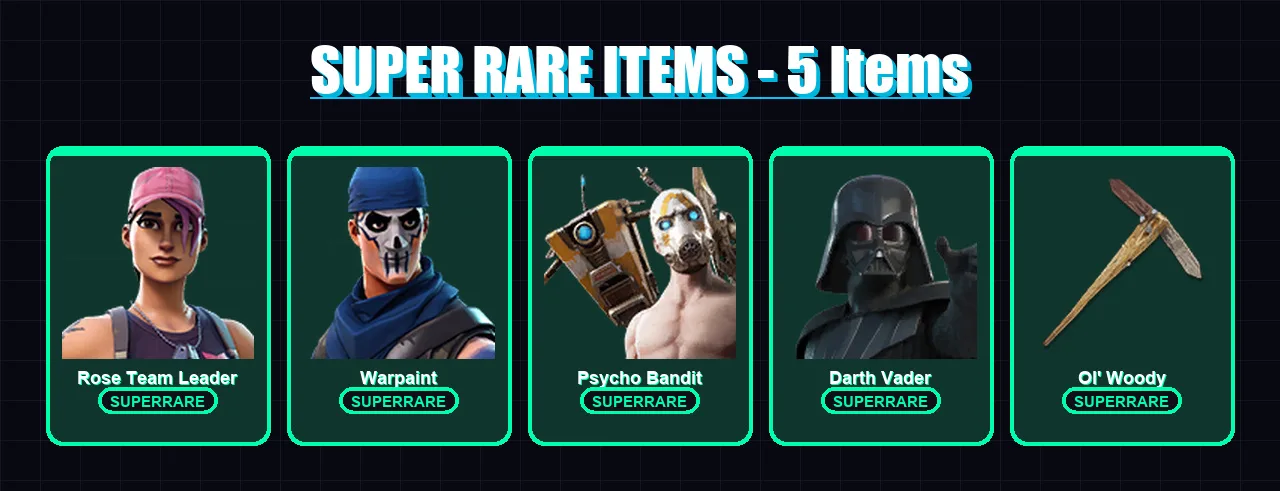 [PC/XBOX/PSN] | Rose Team Leader | Warpaint | Psycho Bandit | Darth Vader | Malik | 44 skin | 59 pickaxe | 25 emote | 51 glider | Lv447