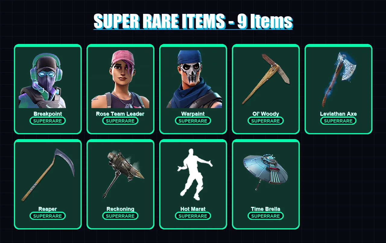 [PC/PSN] | Breakpoint | Rose Team Leader | Warpaint | Fusion | Menace | 172 skin | 181 pickaxe | 126 emote | 133 glider | Lv2132 — Fortnite account