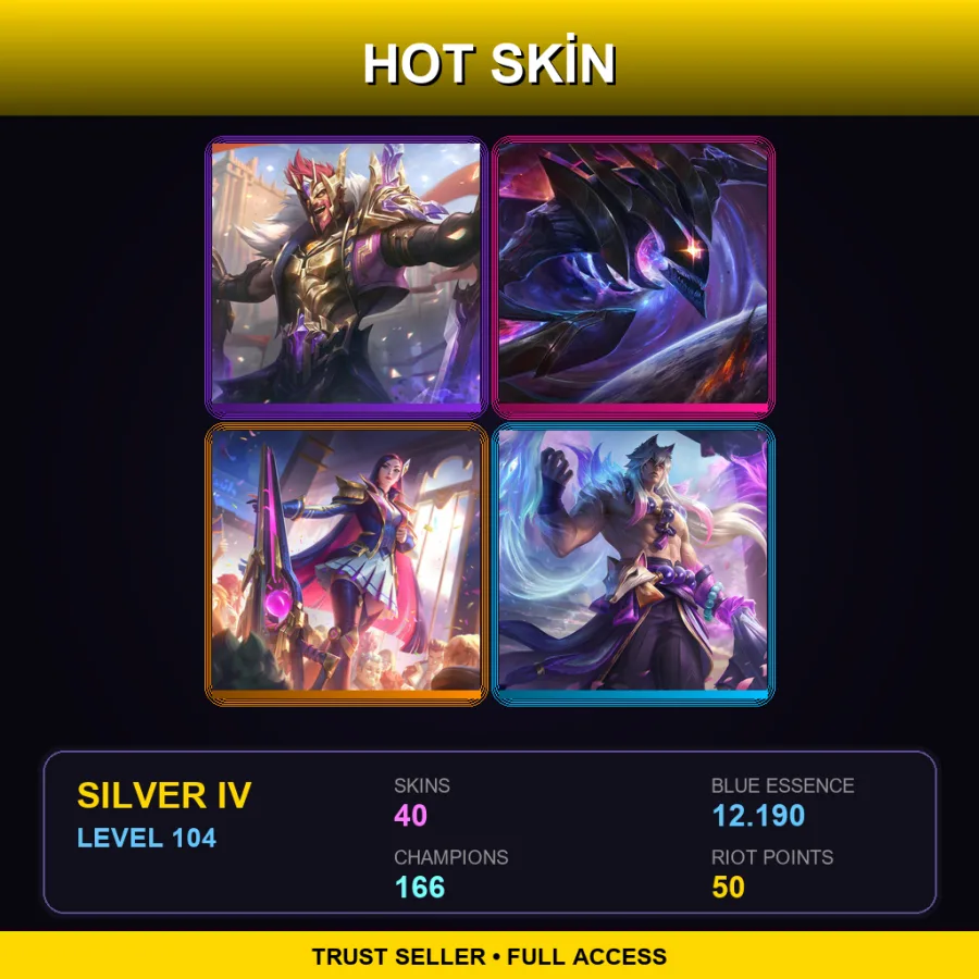 NA | Lv104 | Silver IV | 40 Skin | 166 Champ