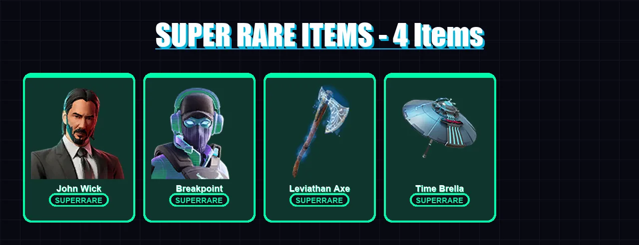 [PC/PSN] | John Wick | Breakpoint | Catalyst | Ronin | Rox | 151 skin | 142 pickaxe | 125 emote | 123 glider | Lv1913