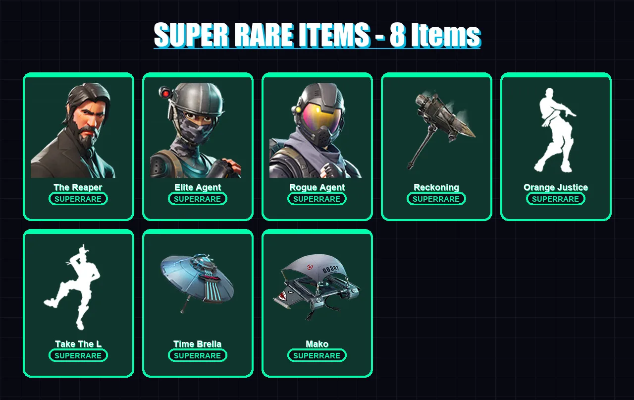 [PC/XBOX] | The Reaper | Elite Agent | Rogue Agent | Ruin | Hybrid | 58 skin | 67 pickaxe | 85 emote | 69 glider | Lv1047