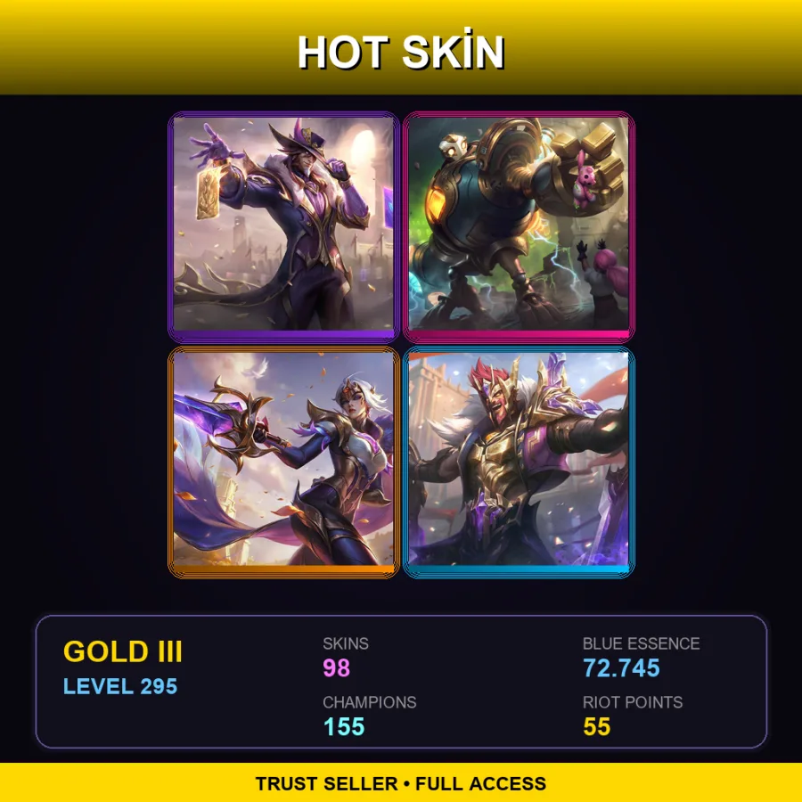 LAS | Lv295 | Gold III | 98 Skin | 155 Champ