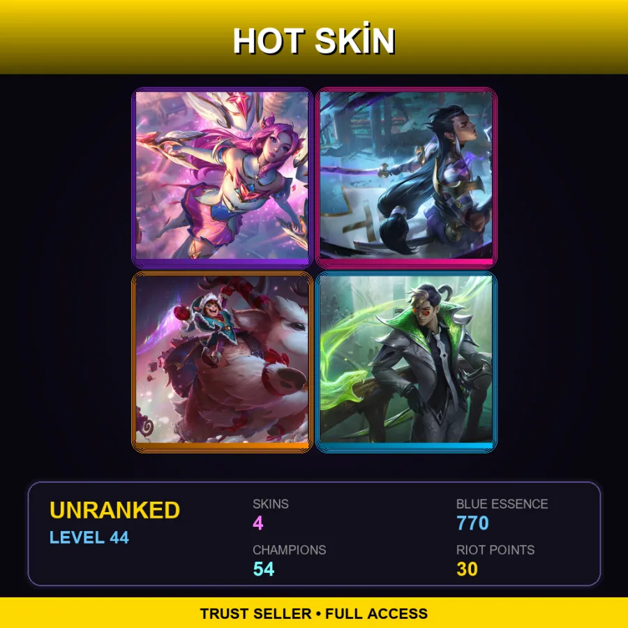 EUNE | Lv44 | Unranked | 4 Skin | 54 Champ