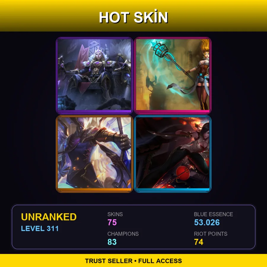 TR | Lv311 | Unranked | 75 Skin | 83 Champ