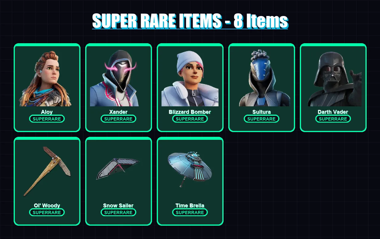 [PC] | Aloy | Xander | Blizzard Bomber | Sultura | Darth Vader | 242 skin | 265 pickaxe | 184 emote | 203 glider | Lv3279