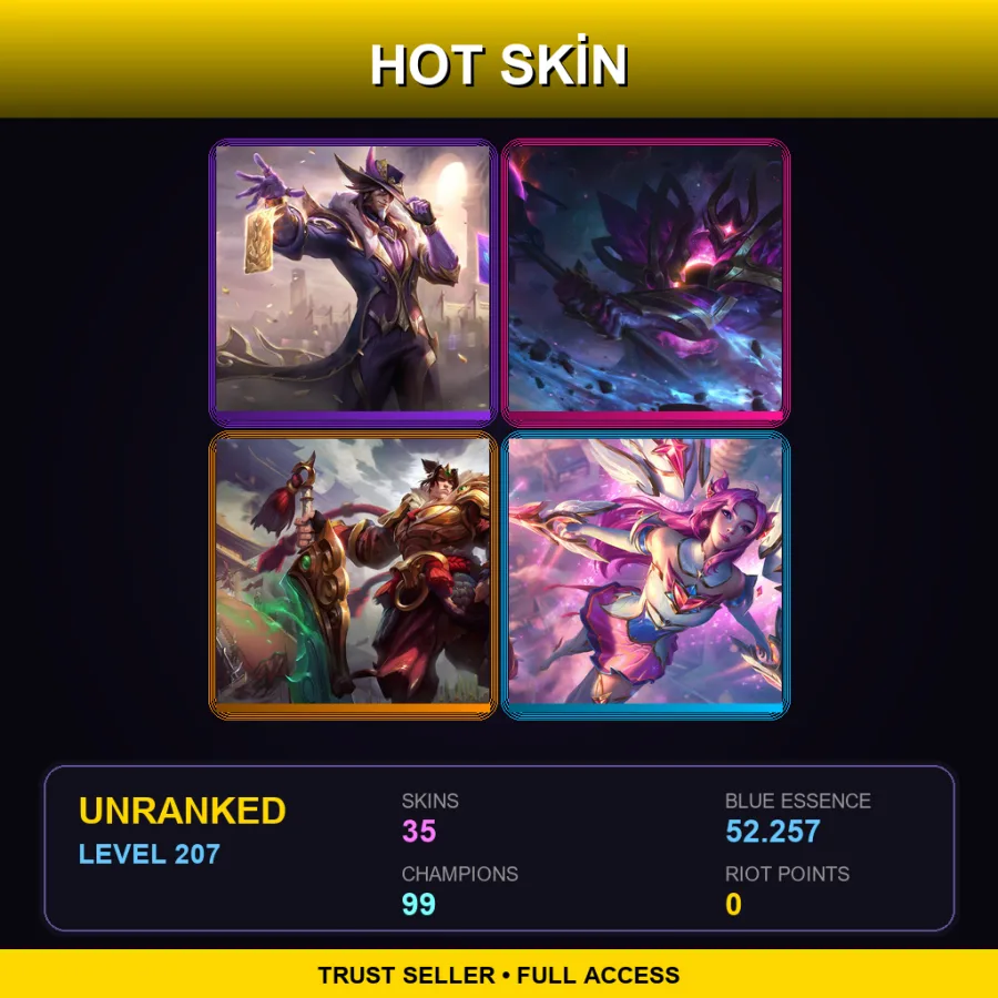 RU | Lv207 | Unranked | 35 Skin | 99 Champ — LoL account