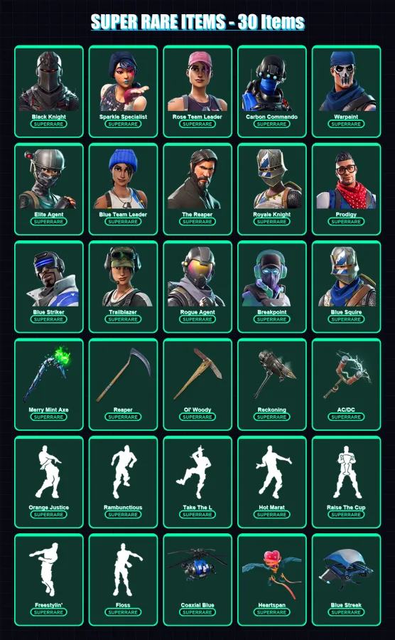 [PC/XBOX/PSN] | Black Knight | Sparkle Specialist | Rose Team Leader | 129 skin | Lv1639 — Fortnite account