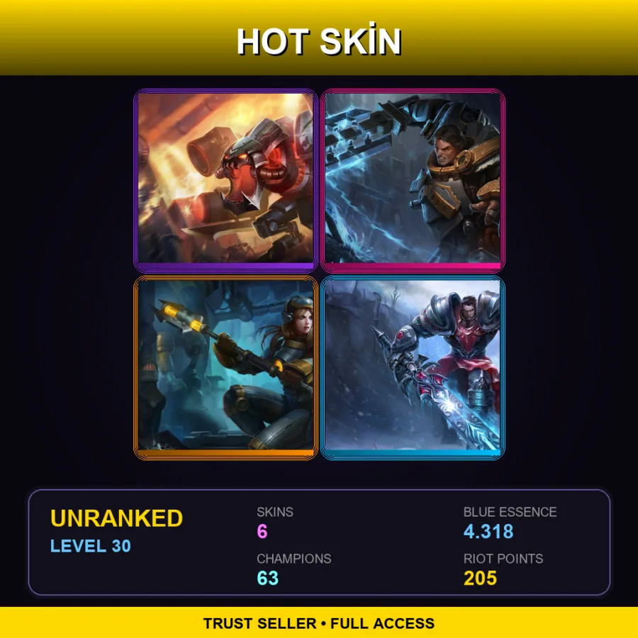 BR | Lv30 | Unranked | 6 Skin | 63 Champ