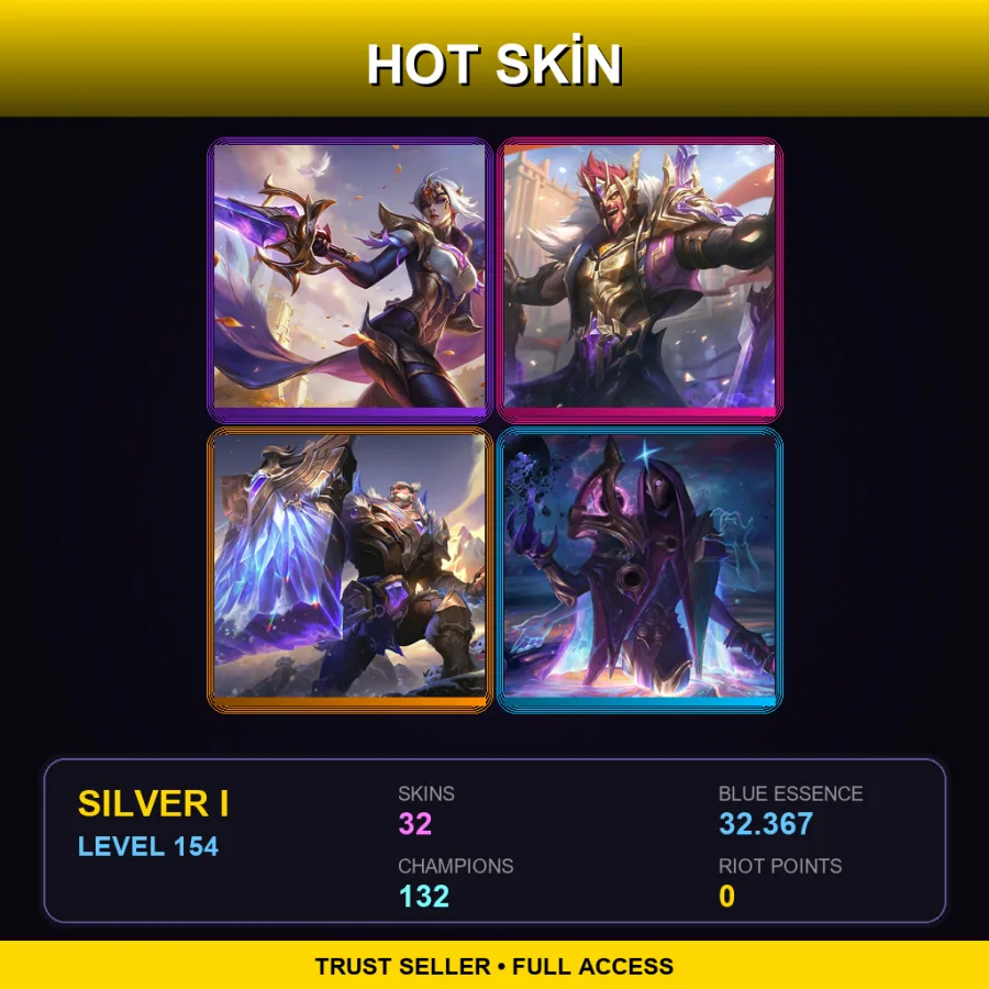TR | Lv154 | Silver I | 32 Skin | 132 Champ — LoL account