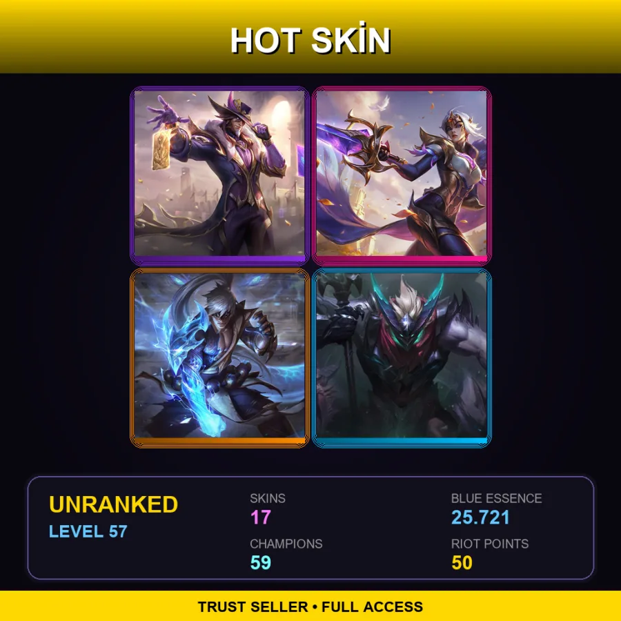 EUNE | Lv57 | Unranked | 17 Skin | 59 Champ — LoL account