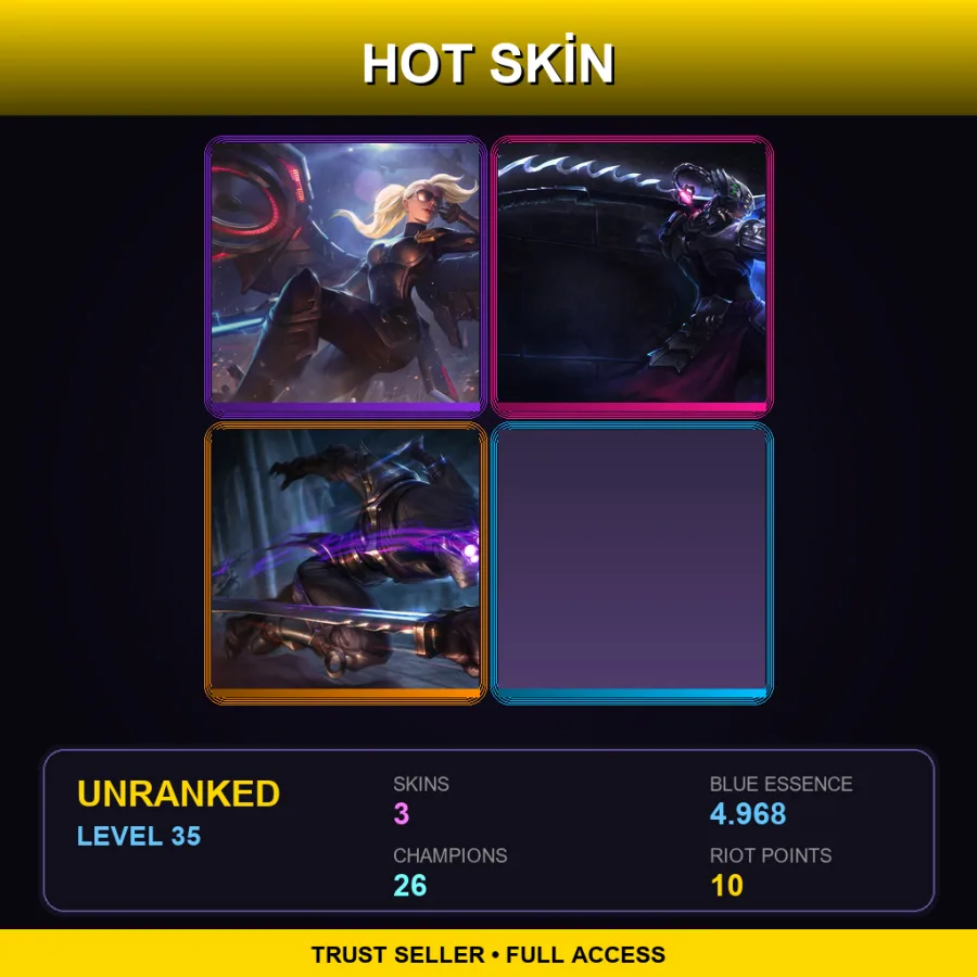 TR | Lv35 | Unranked | 3 Skin | 26 Champ