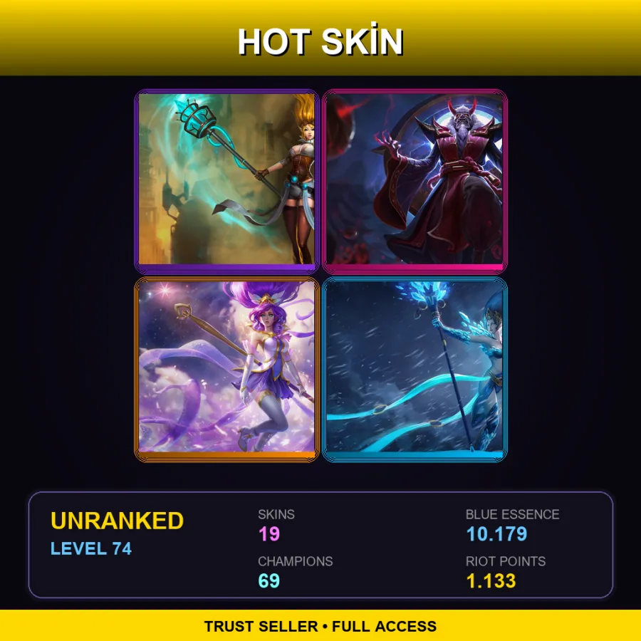 EUW | Lv74 | Unranked | 19 Skin | 69 Champ