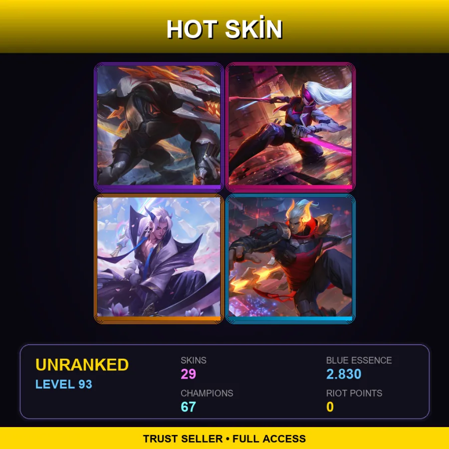 LAN | Lv93 | Unranked | 29 Skin | 67 Champ