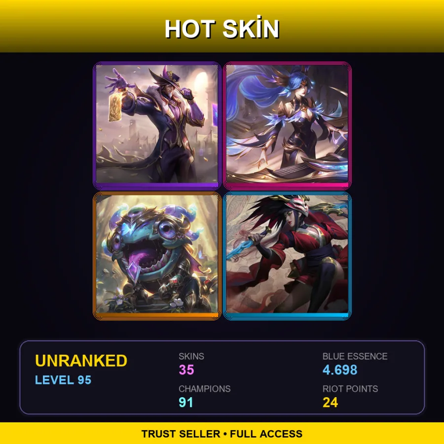 LAS | Lv95 | Unranked | 35 Skin | 91 Champ