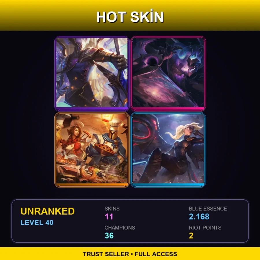 EUW | Lv40 | Unranked | 11 Skin | 36 Champ