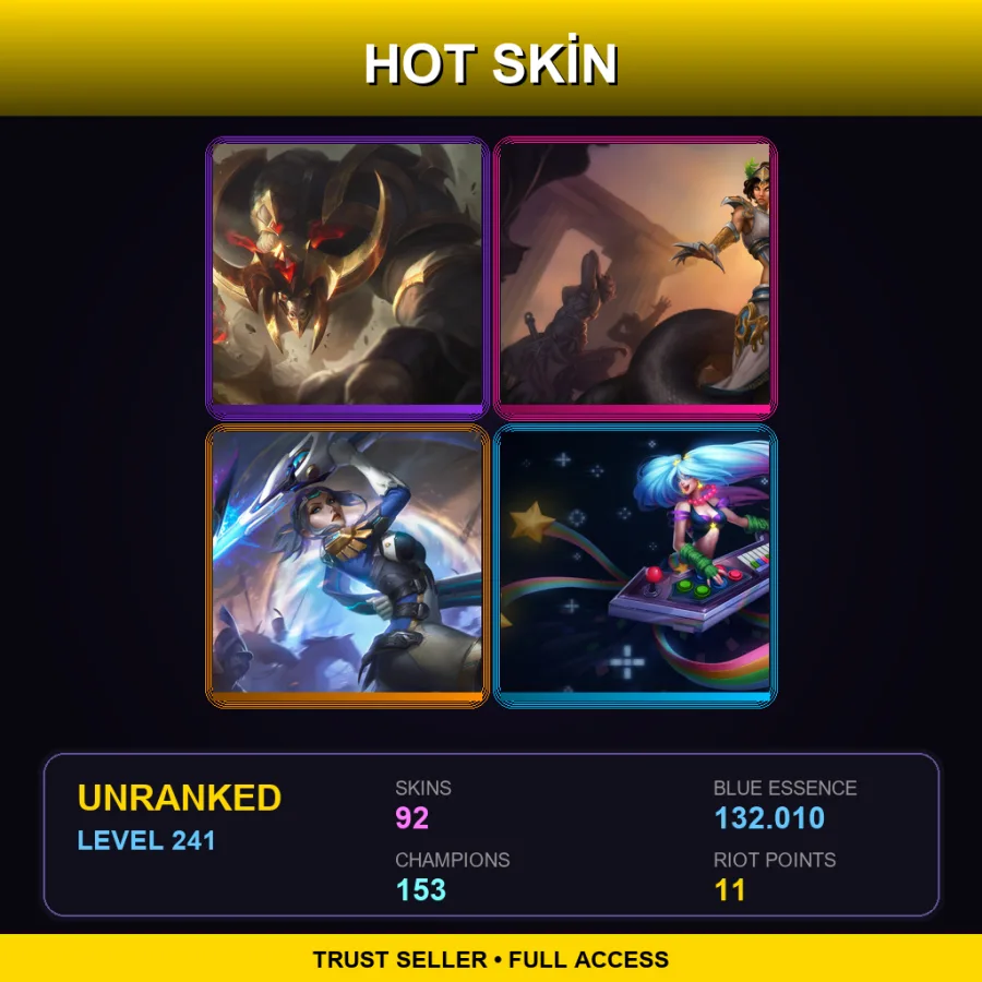 BR | Lv241 | Unranked | 92 Skin | 153 Champ