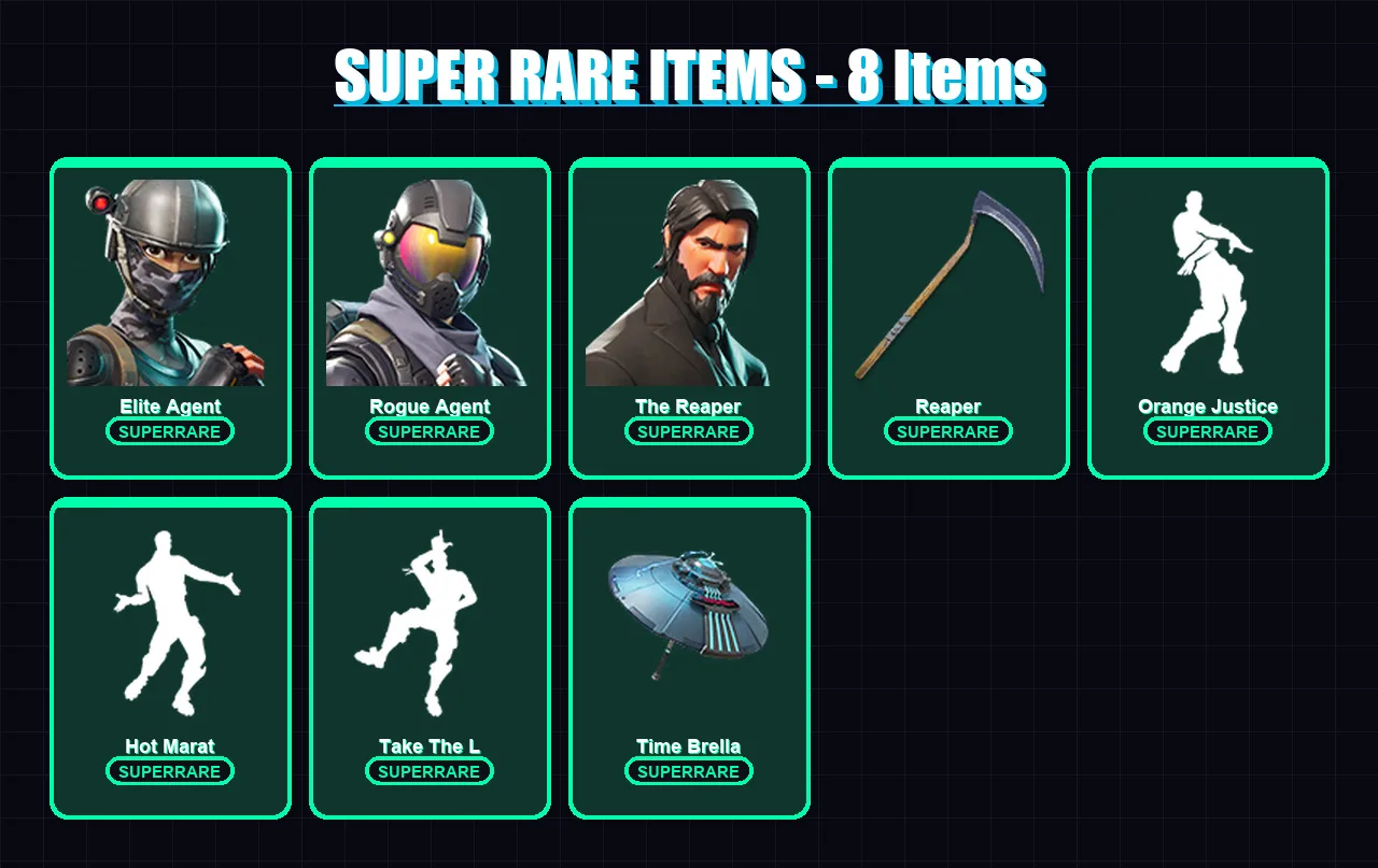 [PC/XBOX] | Elite Agent | Rogue Agent | The Reaper | Carbide | Hybrid | 51 skin | 60 pickaxe | 70 emote | 66 glider | Lv1089