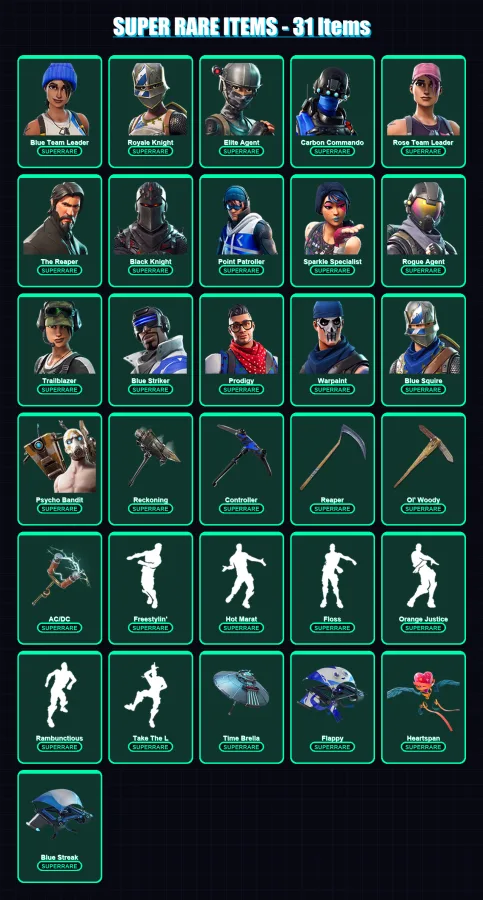 [PS4/PS5/XBOX/PC] | Blue Team Leader | Royale Knight | Elite Agent | 167 skin | Lv1504