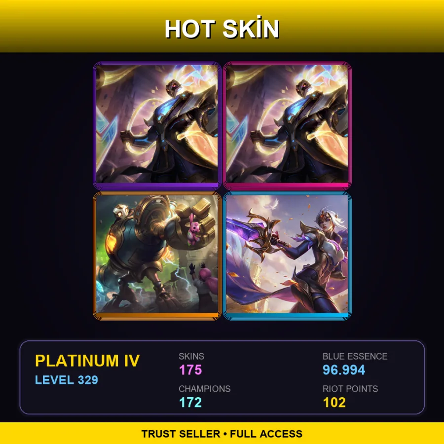 EUW | Lv329 | Platinum IV | 175 Skin | 172 Champ