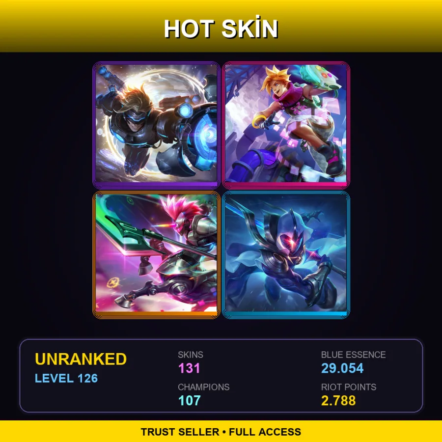 EUW | Lv126 | Unranked | 131 Skin | 107 Champ