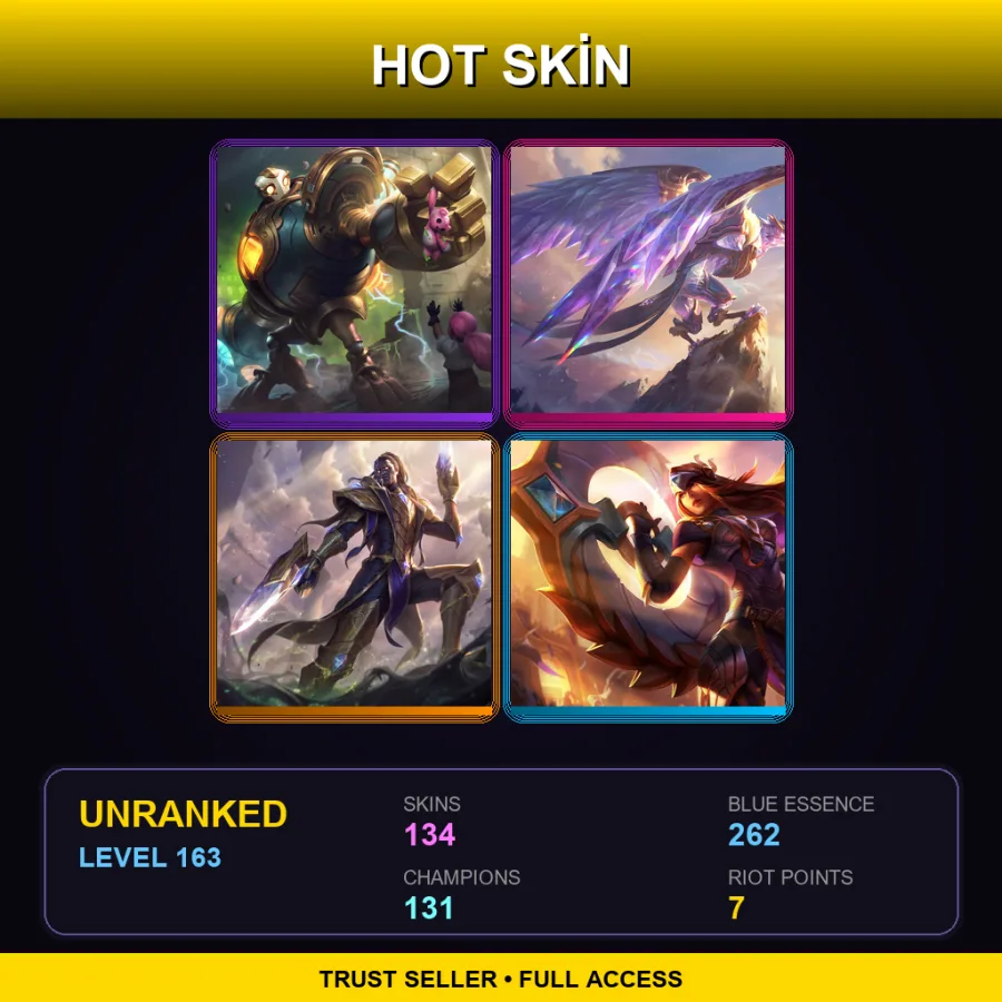SG | Lv163 | Unranked | 134 Skin | 131 Champ — Secret Agent Xin Zhao