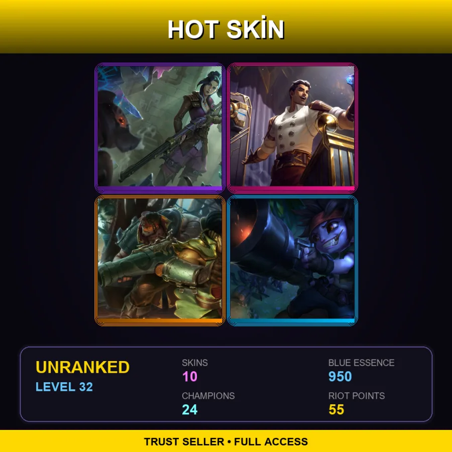 LAN | Lv32 | Unranked | 10 Skin | 24 Champ — Viscero Xin Zhao