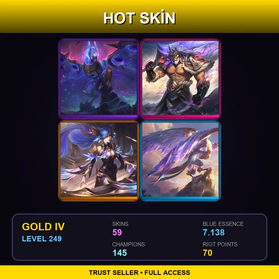 ME | Lv249 | Gold IV | 59 Skin | 145 Champ