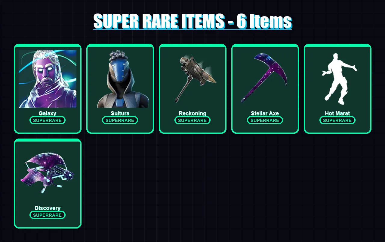 [PS4/PS5/XBOX/PC] | Galaxy | Sultura | The Origin | Joey | Malik | 120 skin | 123 pickaxe | 128 emote | 91 glider | Lv1089