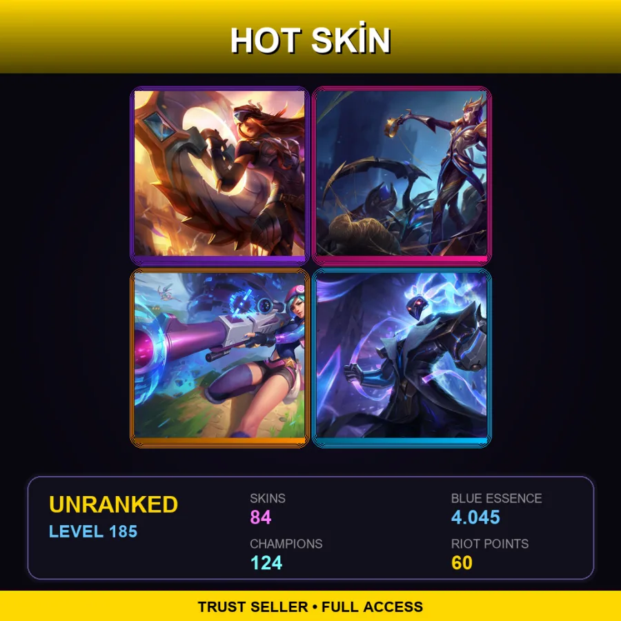 EUNE | Lv185 | Unranked | 84 Skin | 124 Champ — Cosmic Destiny Nami