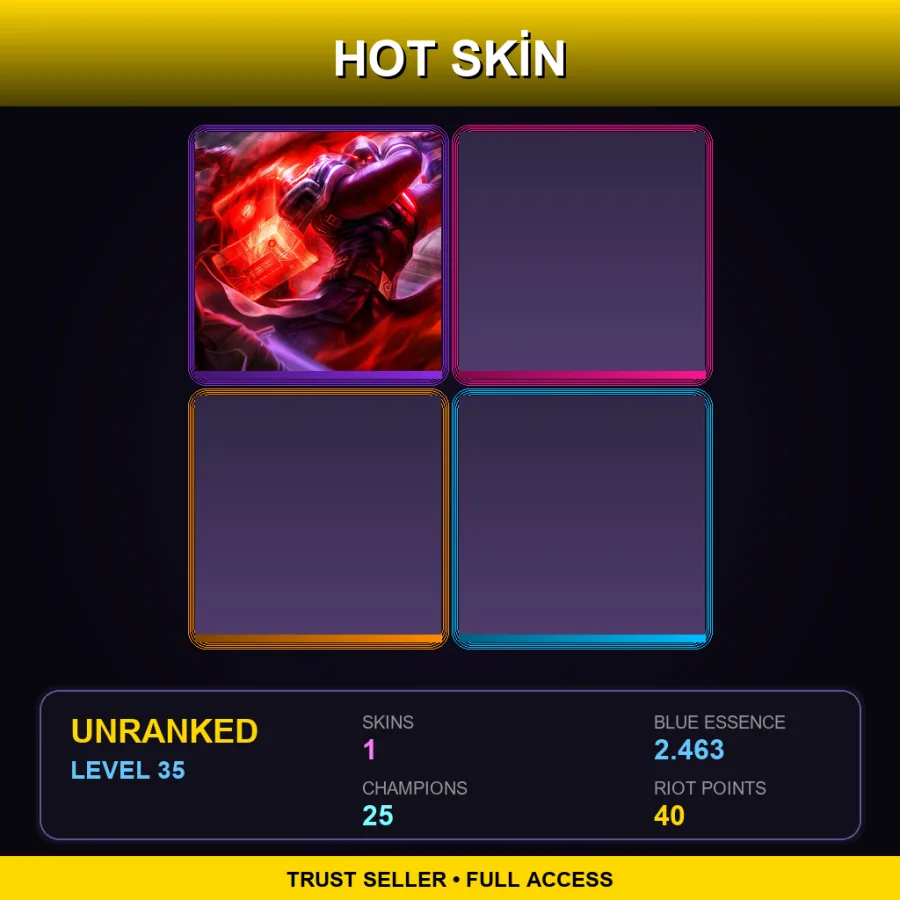 EUW | Lv35 | Unranked | 1 Skin | 25 Champ