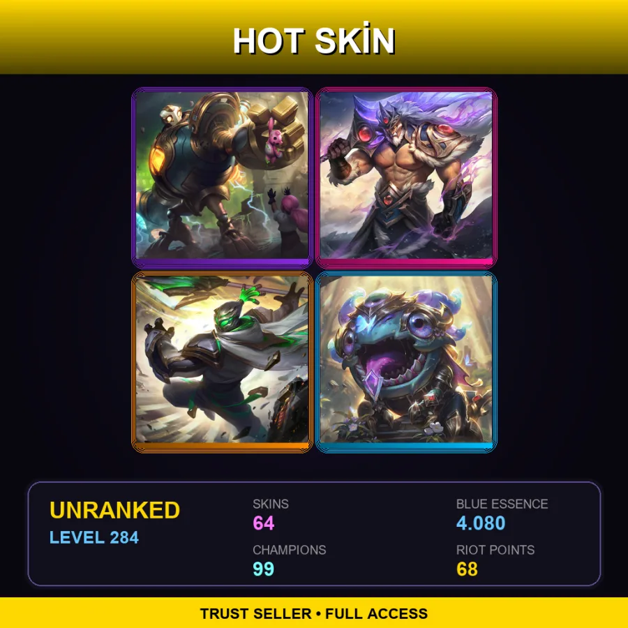 LAN | Lv284 | Unranked | 64 Skin | 99 Champ — Victorious Blitzcrank
