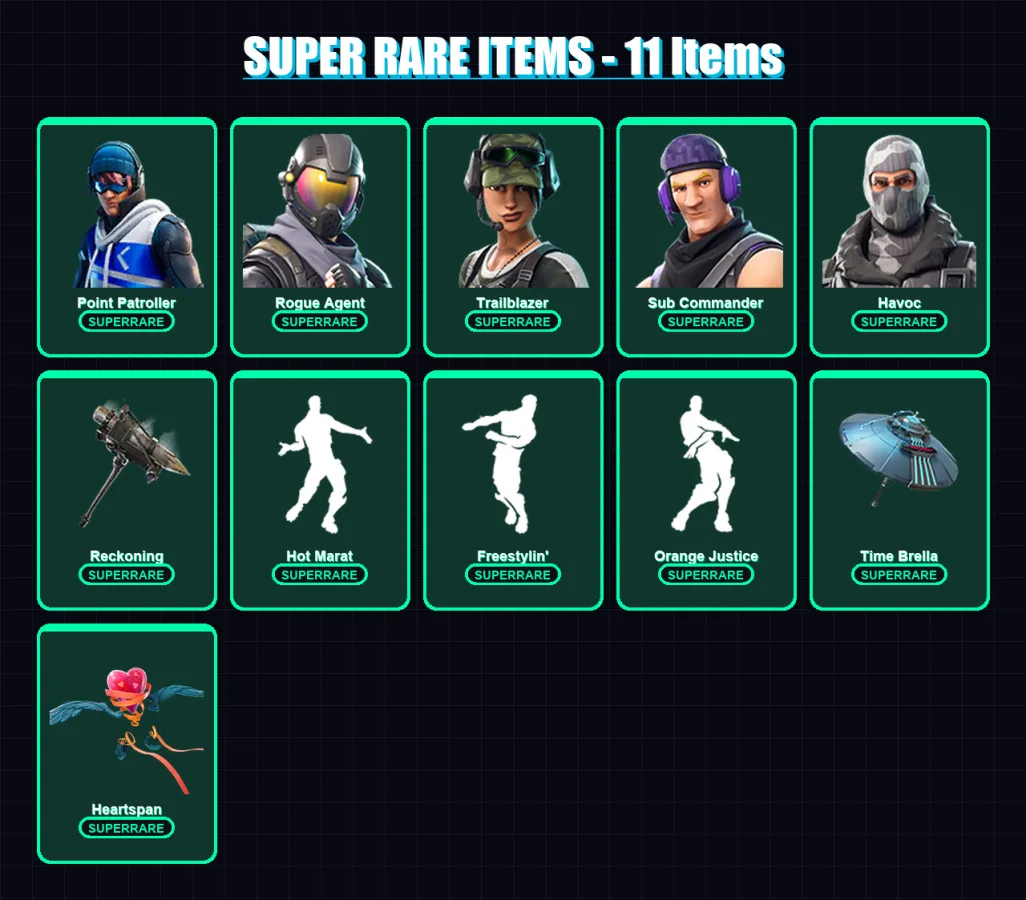 [PC/XBOX/PSN] | Point Patroller | Rogue Agent | Trailblazer | Sub Commander | Havoc | 53 skin | 43 pickaxe | 50 emote | 57 glider | Lv766 — Fortnite account