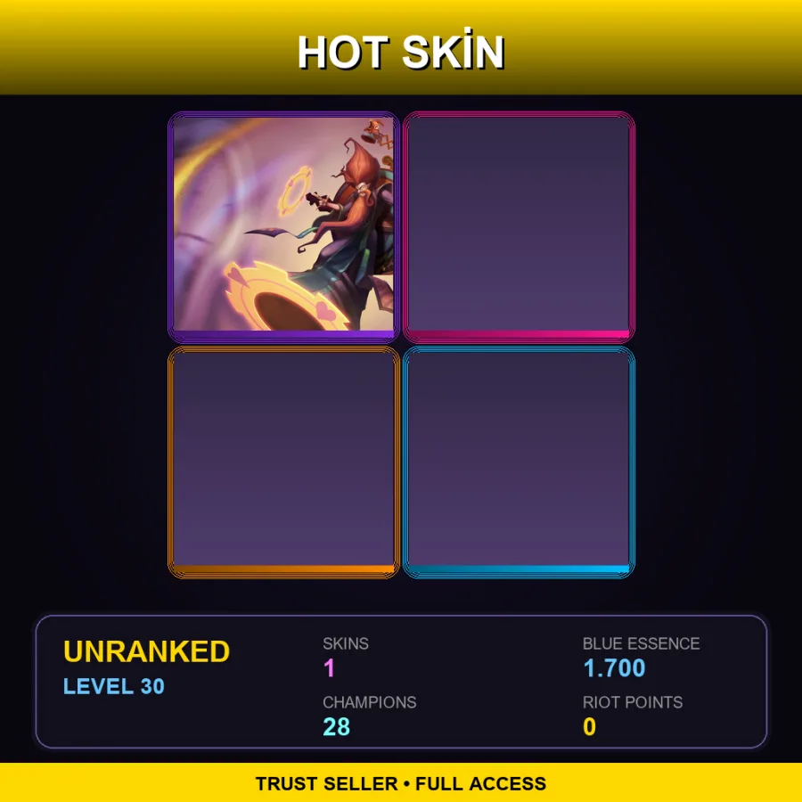 EUW | Lv30 | Unranked | 1 Skin | 28 Champ