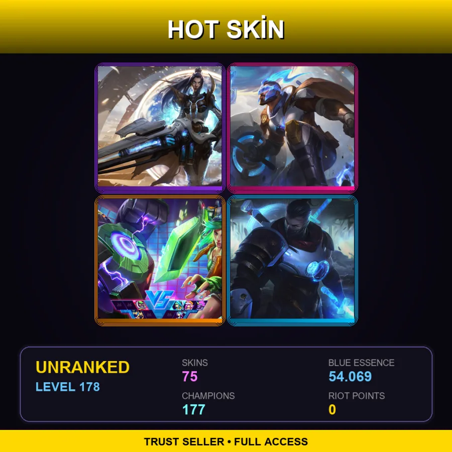 VN | Lv178 | Unranked | 75 Skin | 177 Champ — LoL account