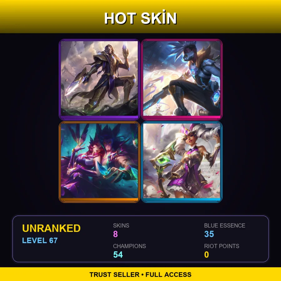 LAS | Lv67 | Unranked | 8 Skin | 54 Champ — Firecracker Vayne