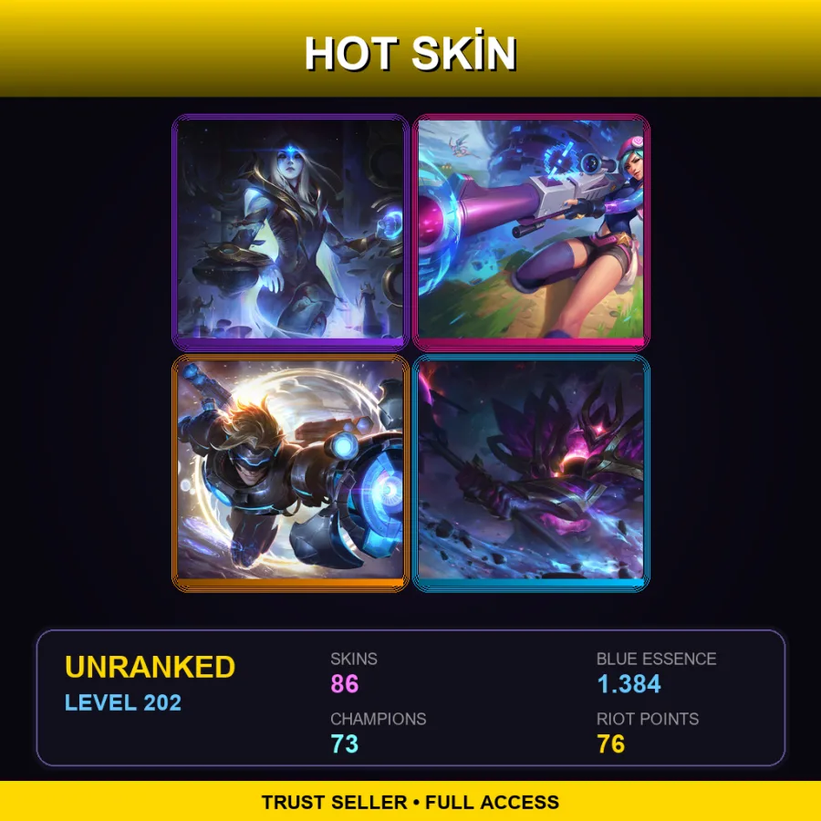 EUNE | Lv202 | Unranked | 86 Skin | 73 Champ