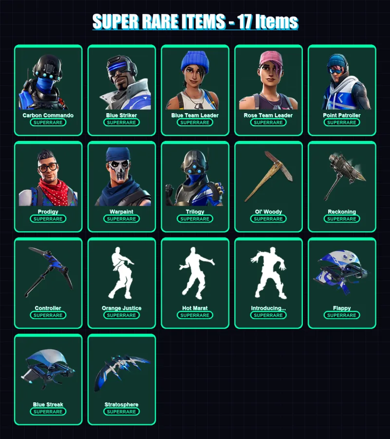 [PS4/PS5/XBOX/PC] | Carbon Commando | Blue Striker | Blue Team Leader | 149 skin | Lv2009