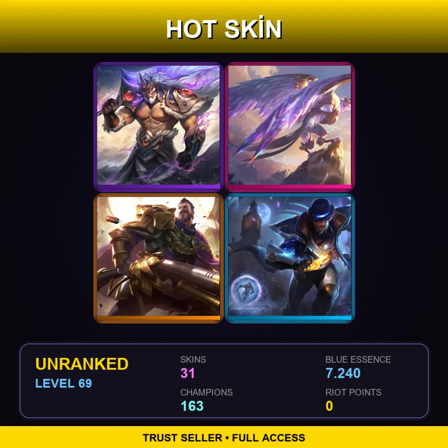 VN | Lv69 | Unranked | 31 Skin | 163 Champ — King Rammus