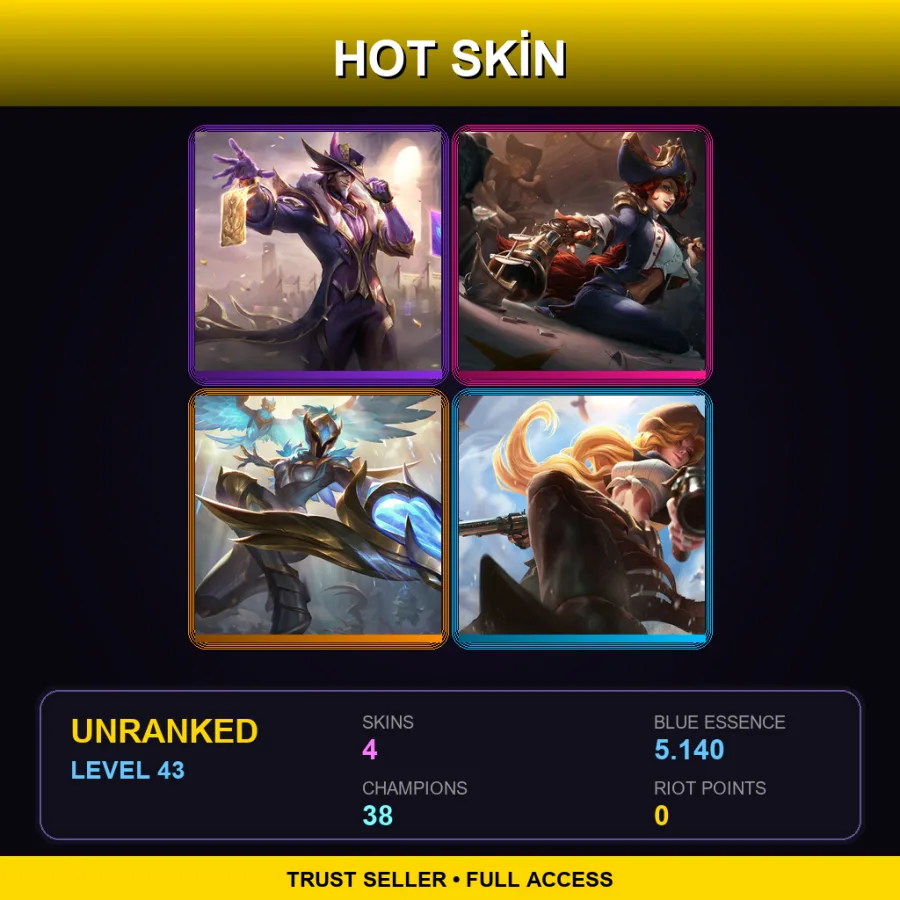 EUW | Lv43 | Unranked | 4 Skin | 38 Champ — Waterloo Miss Fortune