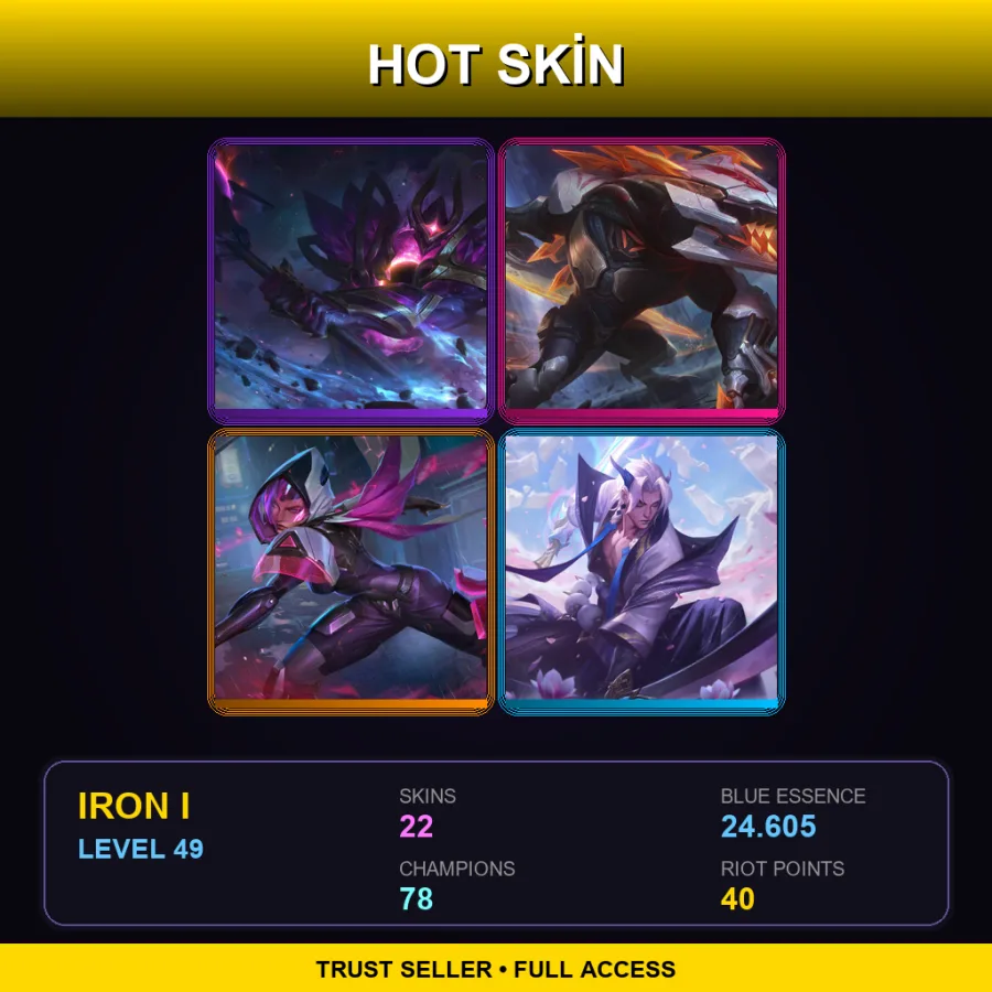 VN | Lv49 | Iron I | 22 Skin | 78 Champ