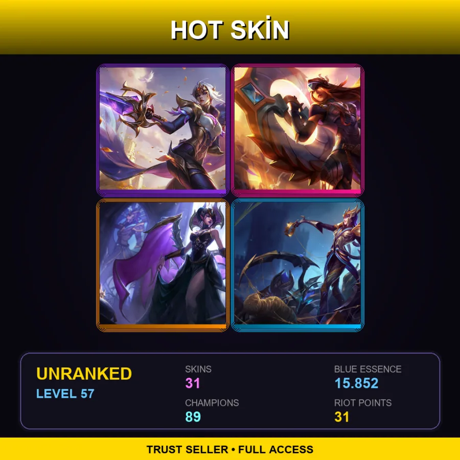 LAN | Lv57 | Unranked | 31 Skin | 89 Champ