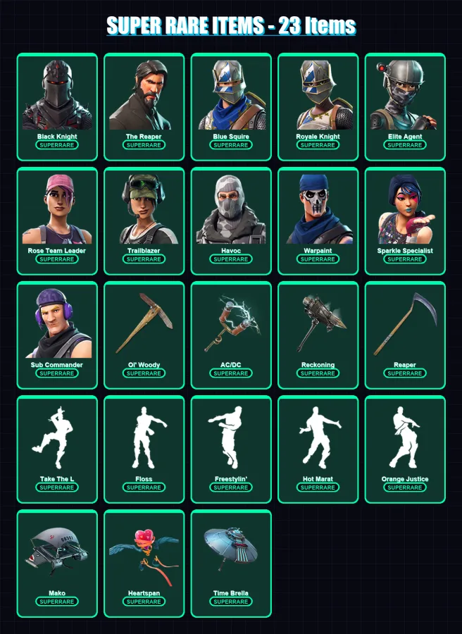 [PC/XBOX/PSN] | Black Knight | The Reaper | Blue Squire | Royale Knight | Elite Agent | 92 skin | 82 pickaxe | 88 emote | 71 glider | Lv1000 — Fortnite account