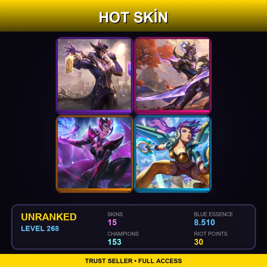 LAN | Lv268 | Unranked | 15 Skin | 153 Champ — Pool Party Gangplank